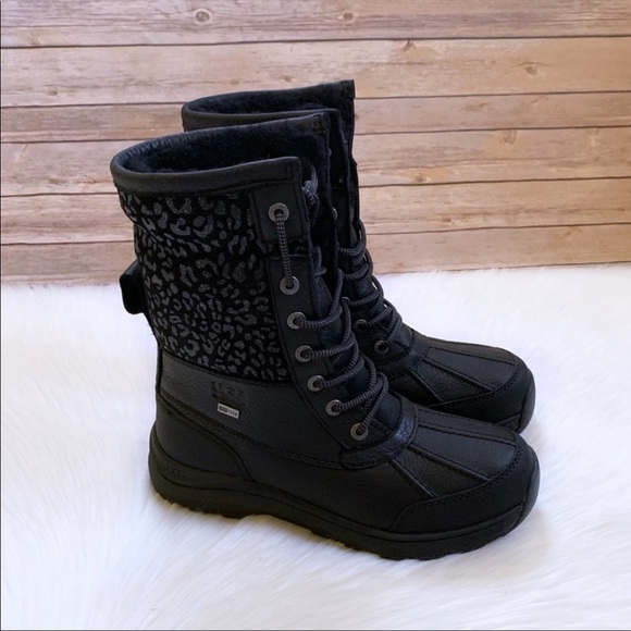 UGG Adirondack III Snow Leopard Black Waterproof Boots - Picture 2 of 10